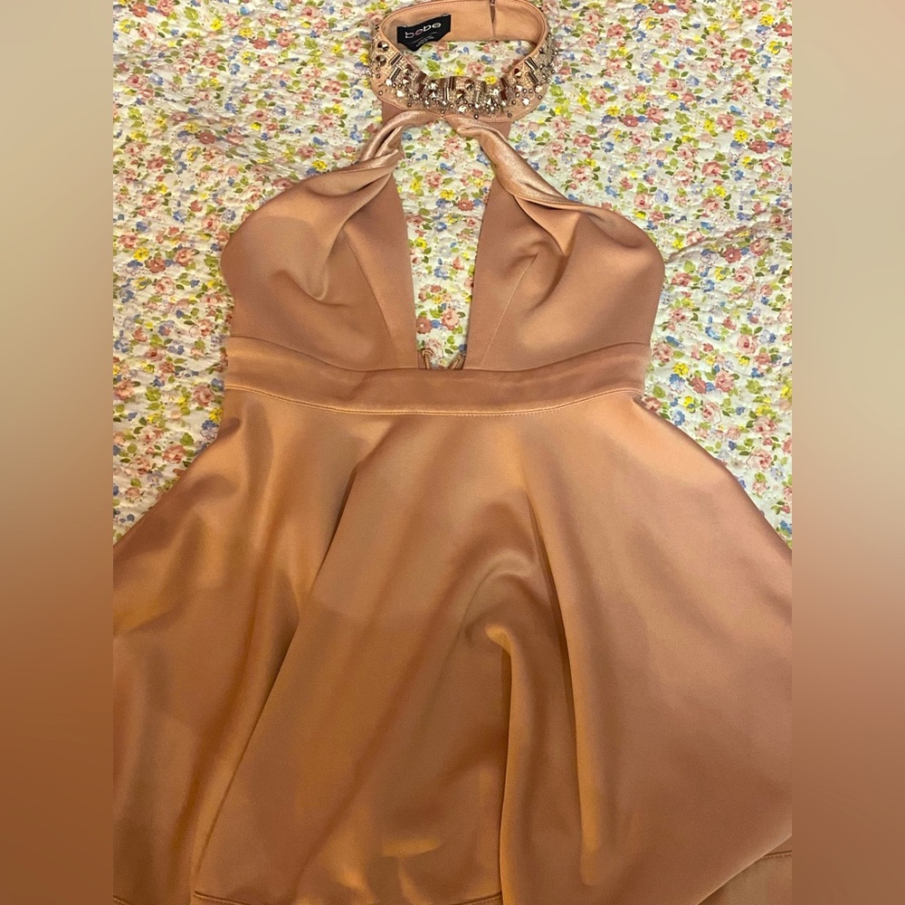 Pink Collared Jewel Puffy Dress